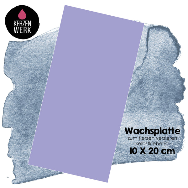 Wachsplatte Zartflieder 20 x 10 cm