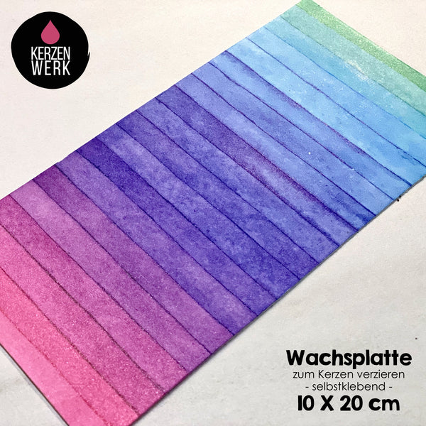 Wachsplatte No.21 Aquarellverlauf 20 x 10cm Kerze selber machen