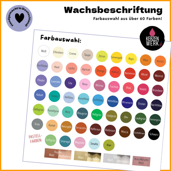 Wachsbuchstaben No.1 | DRUCKSCHRIFT | Schrift Wachs | Wachsschrift Kerze | Kommunionkerze | Taufkerze