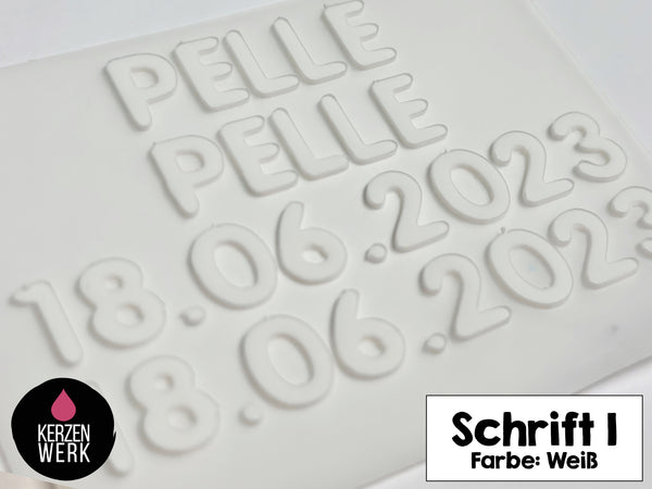 Wachsbuchstaben No.1 | DRUCKSCHRIFT | Schrift Wachs | Wachsschrift Kerze | Kommunionkerze | Taufkerze