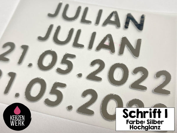 Wachsbuchstaben No.1 | DRUCKSCHRIFT | Schrift Wachs | Wachsschrift Kerze | Kommunionkerze | Taufkerze