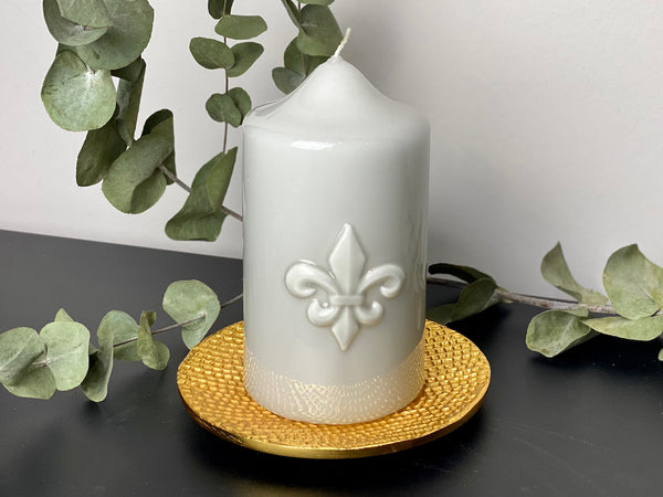 Kerzenständer | Kerzenteller | Wabenstruktur Gold