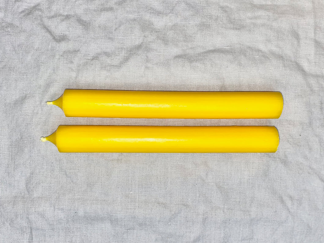 Stabkerzen durchgefärbt 2 Stück | Gelb