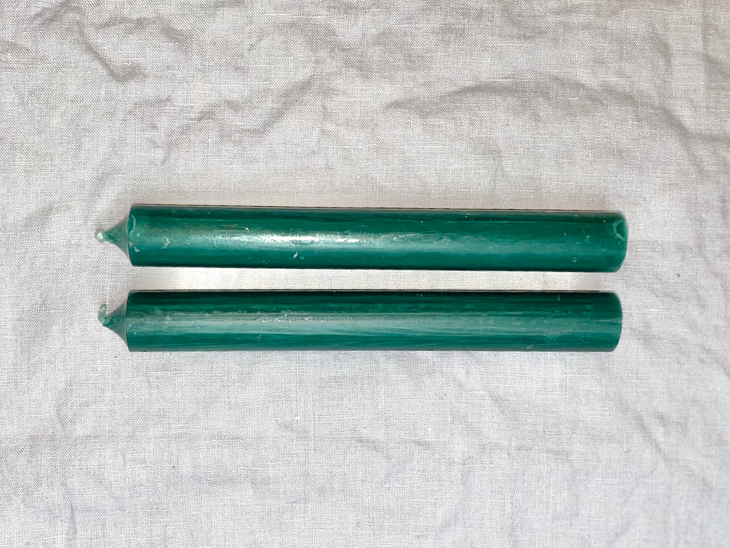 Stabkerzen durchgefärbt 2 Stück | Grün