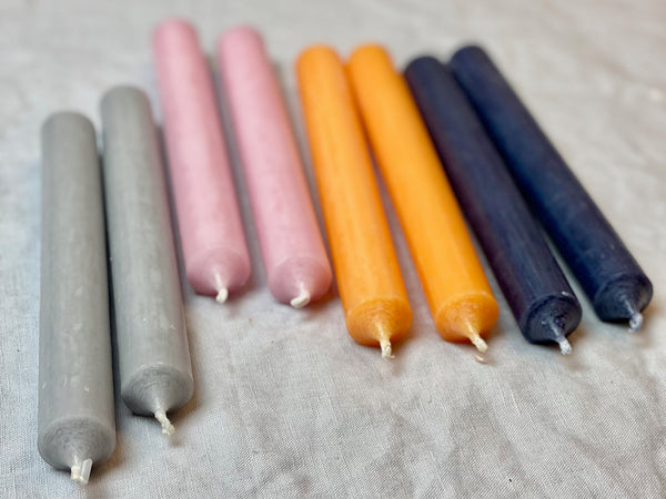 Stabkerzen durchgefärbt 2 Stück | Anthrazit