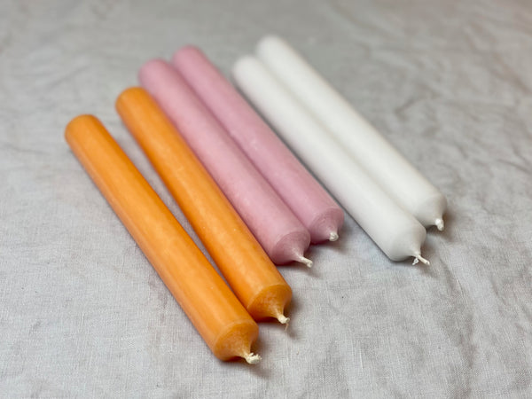 Stabkerzen durchgefärbt 2 Stück | Weiß