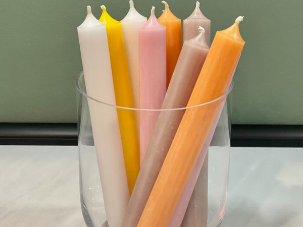 Stabkerzen durchgefärbt 2 Stück | Hellgrau