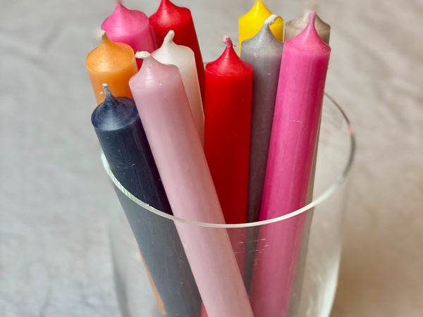 Stabkerzen durchgefärbt 2 Stück | Pink