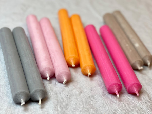 Stabkerzen durchgefärbt 2 Stück | Pink