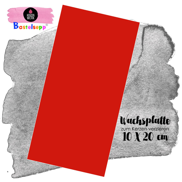 Wachsplatte Rot 20 x 10 cm