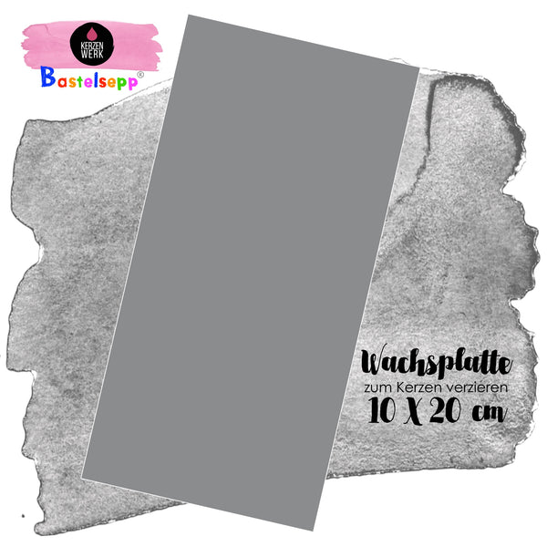 Wachsplatte Grau 20 x 10 cm