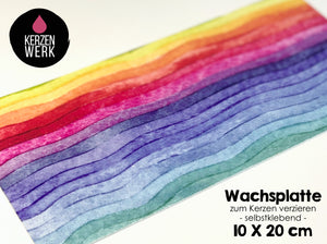 Wachsplatte No.10 Regenbogen 20 x 10 cm - Kerze selbst verzieren - Kerze selber machen