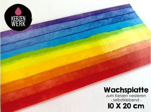Wachsplatte No.11 Regenbogen 20 x 10 cm - Kerze selbst verzieren - Kerze selber machen