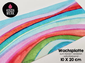Wachsplatte No.13 Wasserfarben 20 x 10 cm - Kerze selbst verzieren - Kerze selber machen