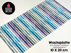 Wachsplatte No.16 Streifen Lila 20 x 10 cm - Kerze selbst verzieren - Kerze selber machen