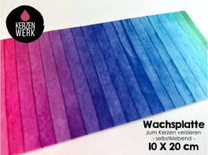 Wachsplatte No.21 Aquarellverlauf 20 x 10 cm - Kerze selbst verzieren - Kerze selber machen