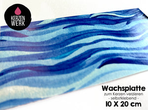 Wachsplatte No.22 Aquarellverlauf 20 x 10 cm - Kerze selbst verzieren - Kerze selber machen