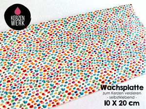 Wachsplatte No.24 Punkte Verlauf 20 x 10 cm - Kerze selbst verzieren - Kerze selber machen
