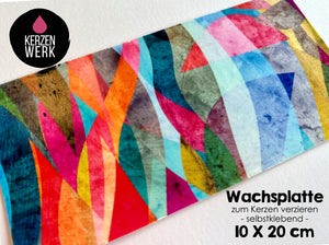 Wachsplatte No.29 moderne Kunst 20 x 10 cm - Kerze selbst verzieren - Kerze selber machen