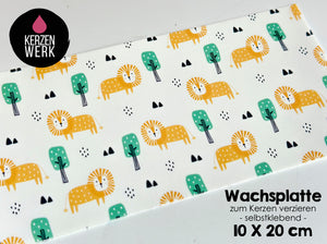 Wachsplatte No.34 Löwe Kinder 20 x 10 cm - Kerze selbst verzieren - Kerze selber machen