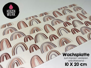 Wachsplatte No.55 Pastell-Regenbogen 20 x 10 cm - Kerze selbst verzieren - Kerze selber machen