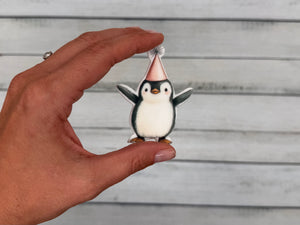 Wachsdekor Party Pinguin No. 226 | Kerze Geburt Geburtstag | Kerze Taufe selber machen