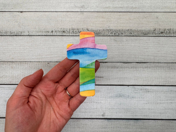 Kreuz - Pastelltöne | Wachsdekor No. 190 | Taufkerze selber machen | Kommunionkerze selber machen | Hochzeitskerze selber machen