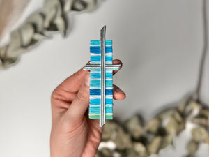 Kreuz Streifen blau - Wachsdekor No.112