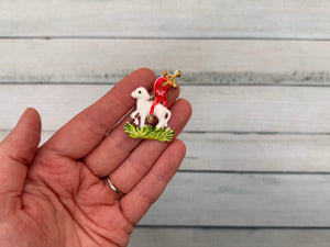 Lamm mit Fahne | Wachsdekor No. 174 | Taufkerze selber machen | Kommunionkerze selber machen | Hochzeitskerze selber machen