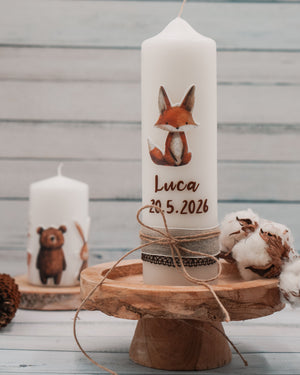 Wachsdekor Fuchs Waldtiere No. 156 | Taufkerze selber machen | Geburtstagskerze Kinder