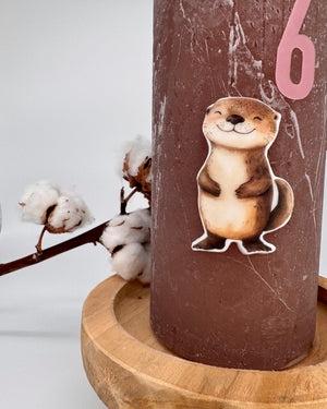 Wachsdekor Otter No. 222 | Kerze Geburt Geburtstag | Kerze Taufe selber machen