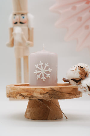 Weihnachtskerze Schneeflocke | Adventskerze