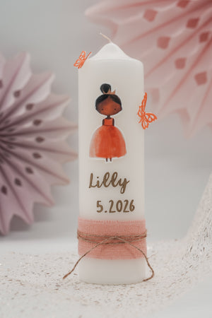 Schmetterling klein orange | Wachsdekor No. 169 | Taufkerze selber machen | Kommunionkerze selber machen | Hochzeitskerze selber machen