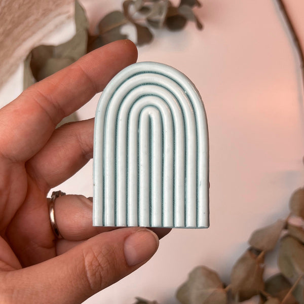 Regenbogen Grau-Blau No.56 | Taufkerze selber machen