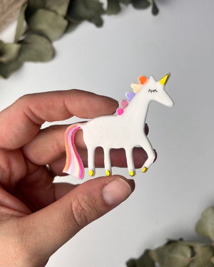 Wachsdekor Einhorn bunt No.59 | Geburtstagskerze selber machen