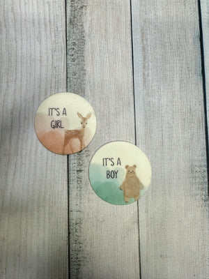 Wachsdekor Runder Kreis Bär Teddy It's a Boy No.33 | Kerze Geburt | Kerze Babyparty selber machen