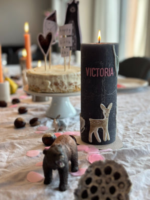 Wachsdekor Reh Boho No. 2 | Taufkerze, Geburtstagskerze selber machen