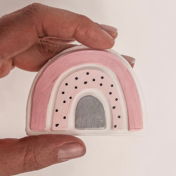 Wachsdekor Regenbogen Rosa No.4 | Taufkerze selber machen