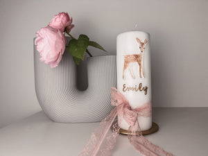 Wachsdekor Reh Boho No. 2 | Taufkerze, Geburtstagskerze selber machen