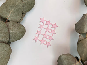 Sterne Pastell- Rosa | Wachsdekor No. 25 | Taufkerze selber machen | Kommunionkerze selber machen | Hochzeitskerze selber machen