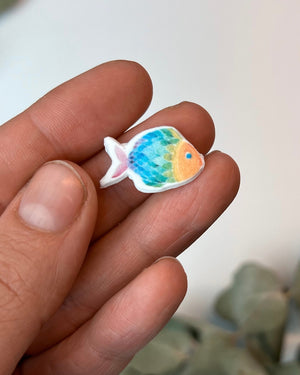 2er-Set Fisch Regenbogenfisch Klein | Wachsdekor No. 52 | Taufkerze selber machen | Kommunionkerze selber machen