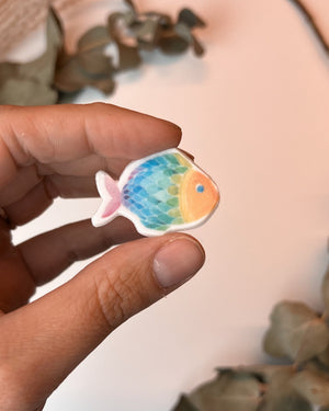 Fisch Regenbogenfisch Mittel | Wachsdekor No. 51 | Taufkerze selber machen | Kommunionkerze selber machen