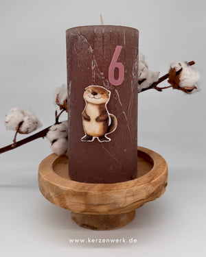Wachsdekor Otter No. 222 | Kerze Geburt Geburtstag | Kerze Taufe selber machen
