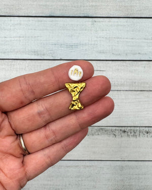 Kleiner Kelch mit Hostie Gold | Wachsdekor No. 140 | Kommunionkerze selber machen