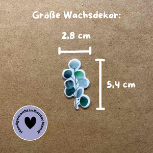 Wachsdekor Eukalyptus Blatt No.15 | Taufkerze, Hochzeitskerze selber machen