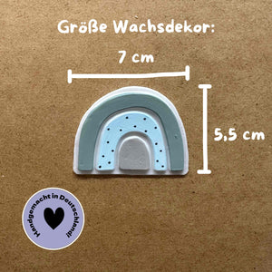 Wachsdekor Regenbogen Grün Pastell No.42 | Taufkerze selber machen