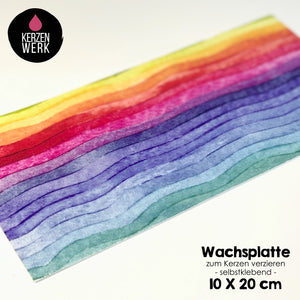 Wachsplatte No.10 Regenbogen 20 x 10 cm - Kerze selbst verzieren - Kerze selber machen