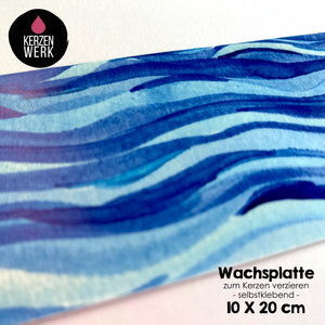 Wachsplatte No.22 Aquarellverlauf 20 x 10 cm - Kerze selbst verzieren - Kerze selber machen