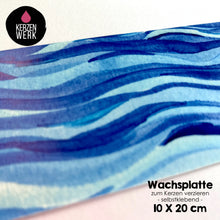 Lade das Bild in den Galerie-Viewer, Wachsplatte No.22 Blaue Wellen 20 x 10cm Kerze selber machen
