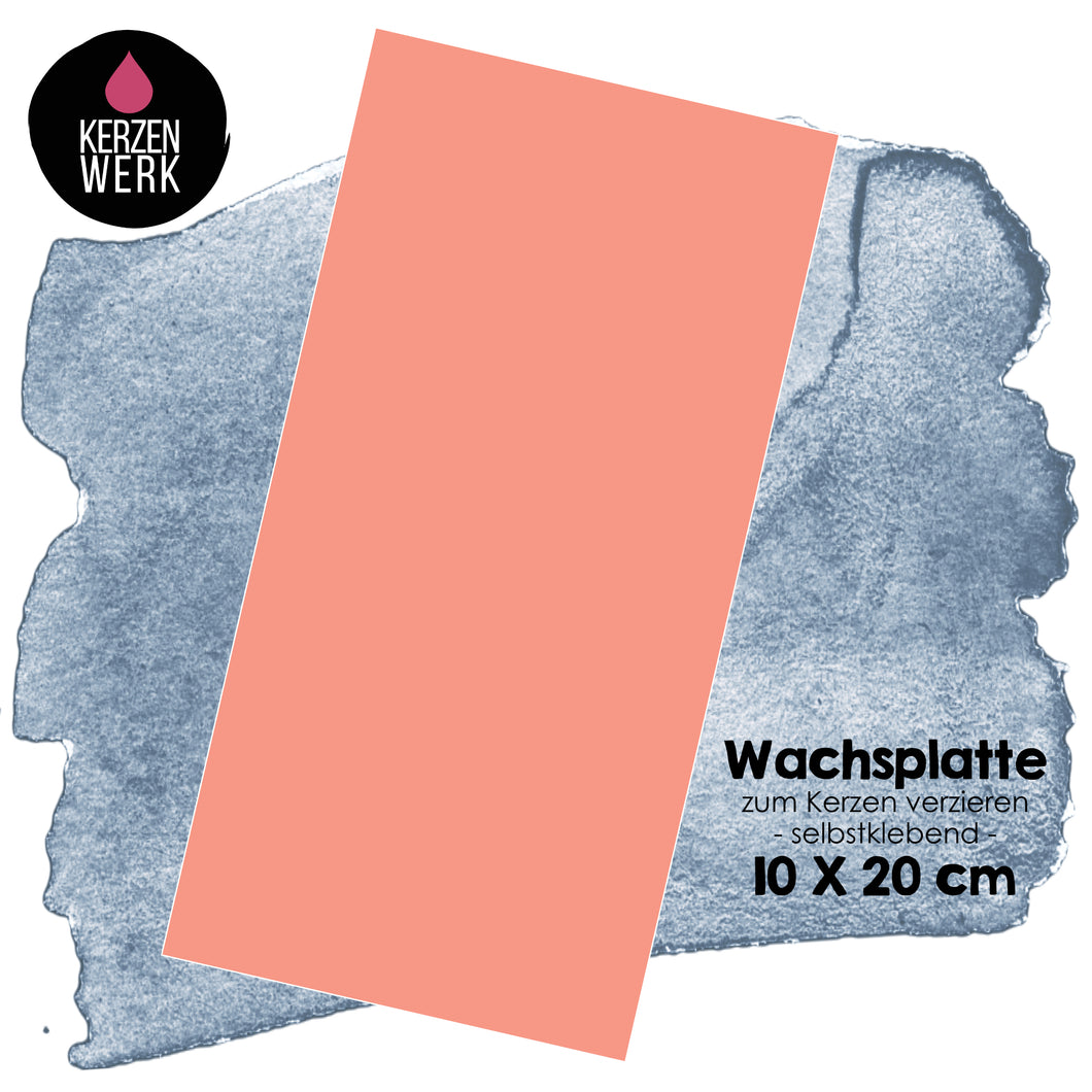 Wachsplatte Lachs 20 x 10 cm